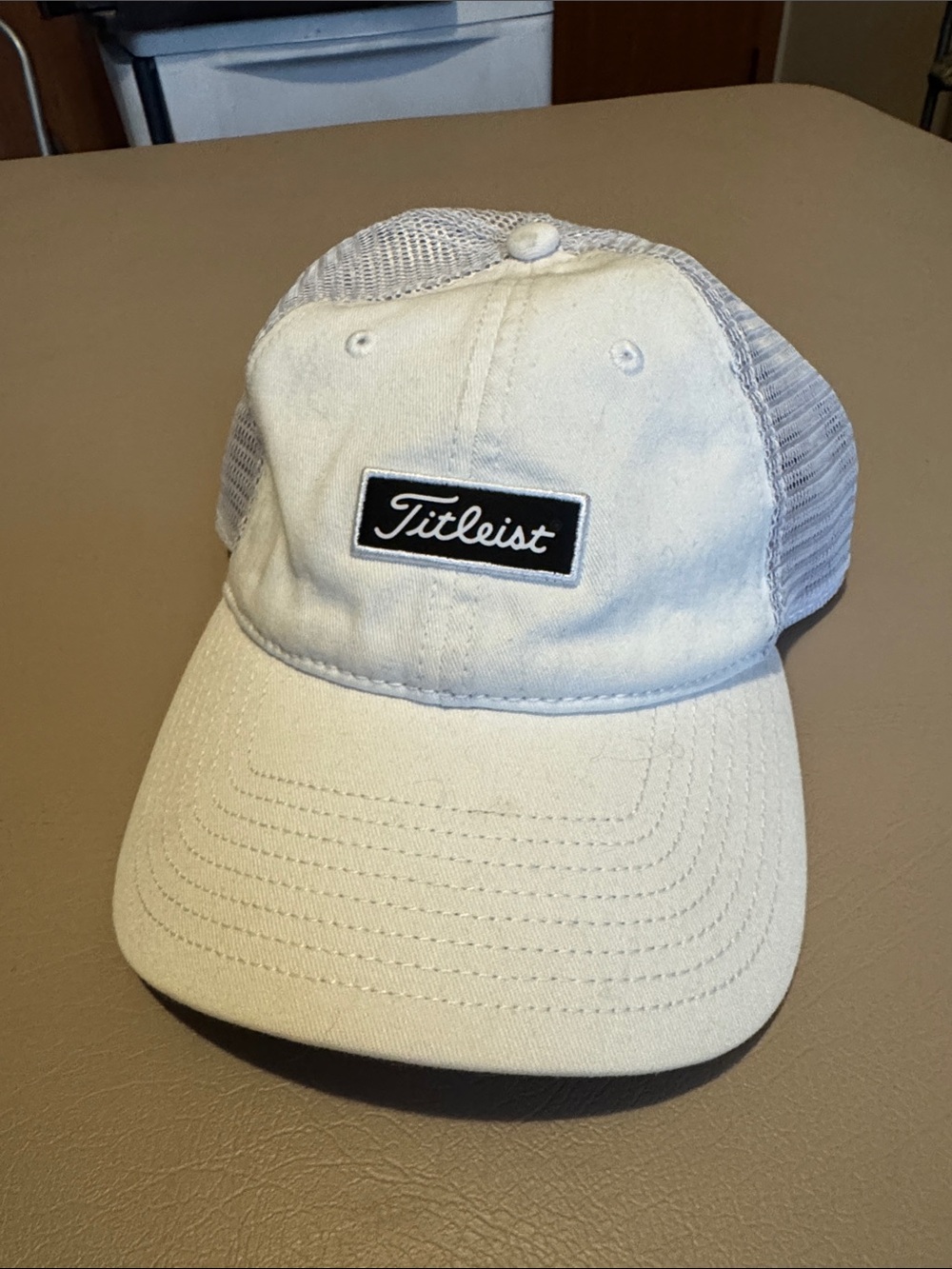 Titleist Cream and Black Mesh Back Trucker Hat